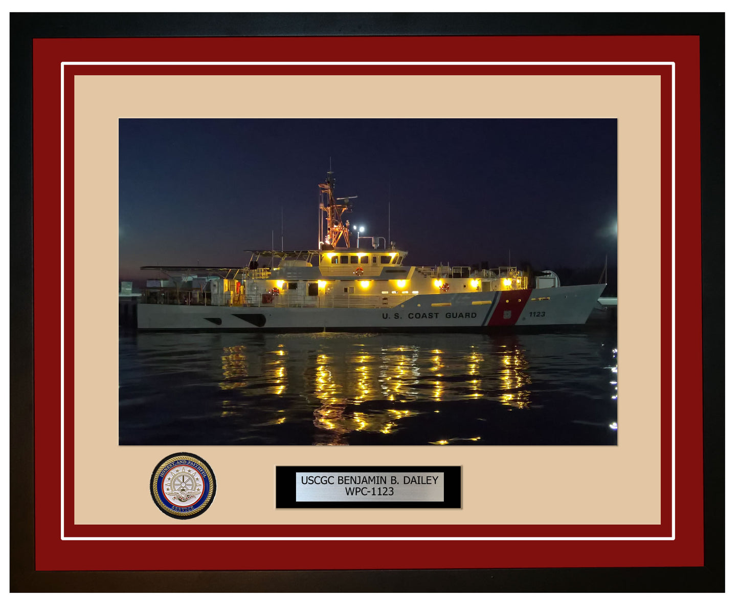 USCGC BENJAMIN B. DAILEY WPC 1123 Framed Coast Guard Ship Photo Burgundy 21WPC1123