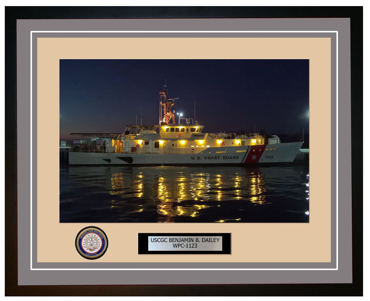 USCGC BENJAMIN B. DAILEY WPC 1123 Framed Coast Guard Ship Photo Grey 21WPC1123