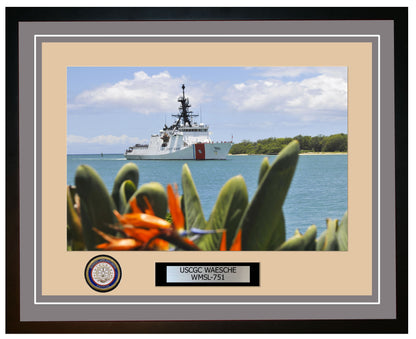 USCGC WAESCHE WMSL 751 Framed Coast Guard Ship Photo Grey 221WMSL751