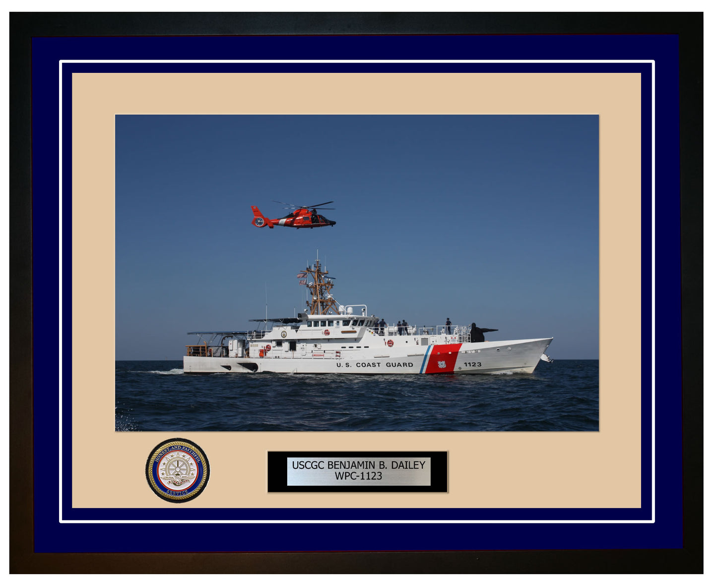 USCGC BENJAMIN B. DAILEY WPC 1123 Framed Coast Guard Ship Photo Blue 22WPC1123