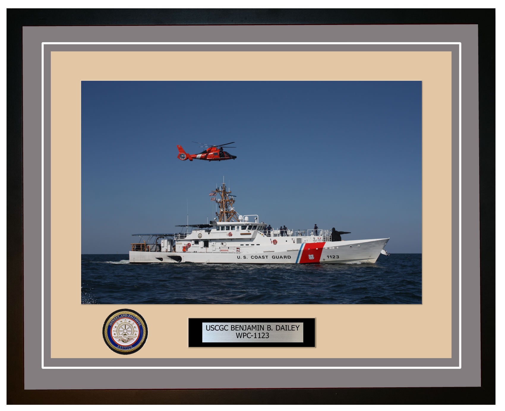 USCGC BENJAMIN B. DAILEY WPC 1123 Framed Coast Guard Ship Photo Grey 22WPC1123