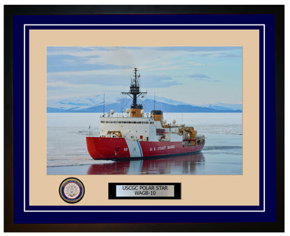 USCGC POLAR STAR WAGB 10 Framed Coast Guard Ship Photo Blue 247WAGB10