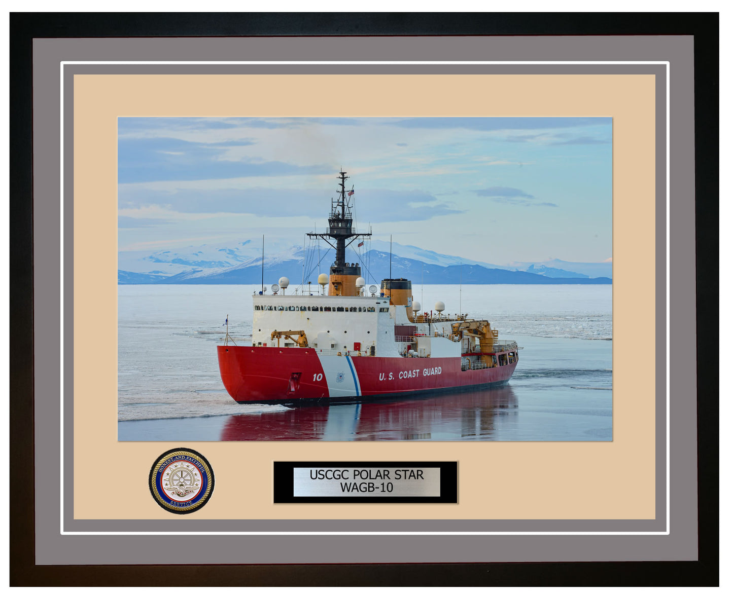 USCGC POLAR STAR WAGB 10 Framed Coast Guard Ship Photo Grey 247WAGB10