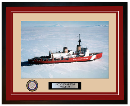 USCGC POLAR STAR WAGB 10 Framed Coast Guard Ship Photo Burgundy 248WAGB10