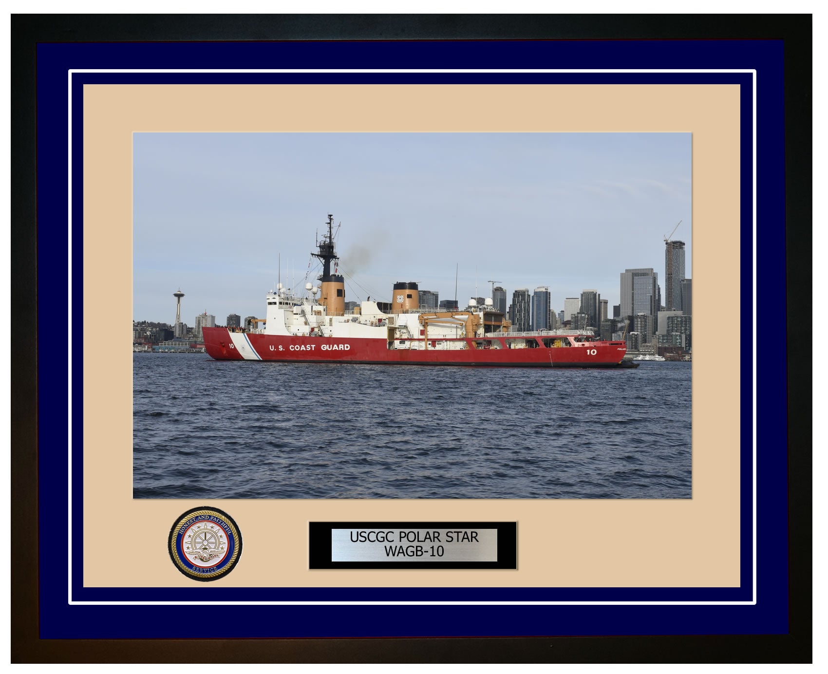 USCGC POLAR STAR WAGB 10 Framed Coast Guard Ship Photo Blue 249WAGB10