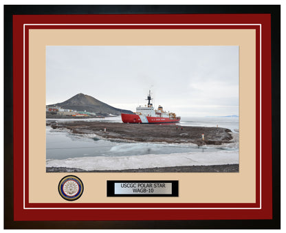 USCGC POLAR STAR WAGB 10 Framed Coast Guard Ship Photo Burgundy 250WAGB10