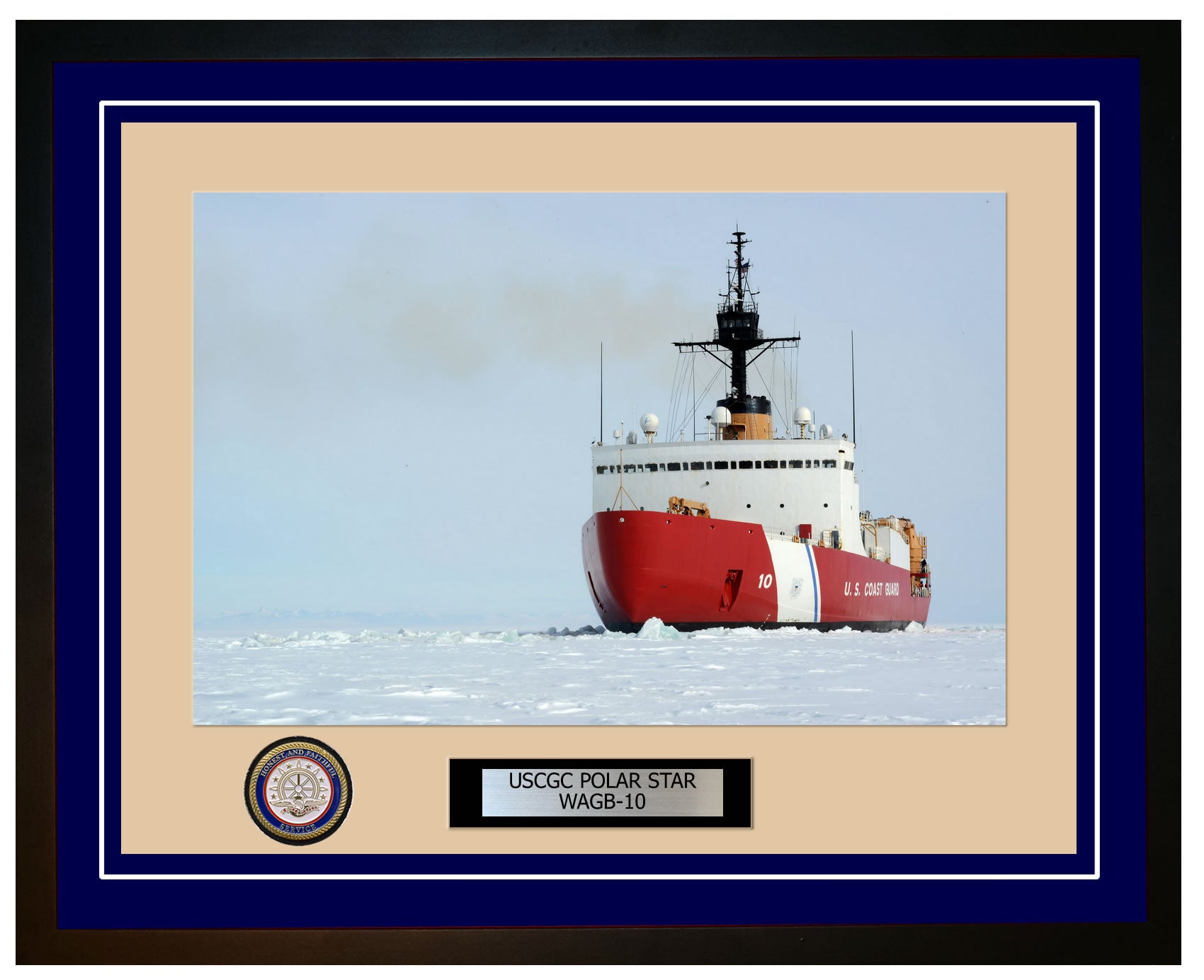 USCGC POLAR STAR WAGB 10 Framed Coast Guard Ship Photo Blue 251WAGB10