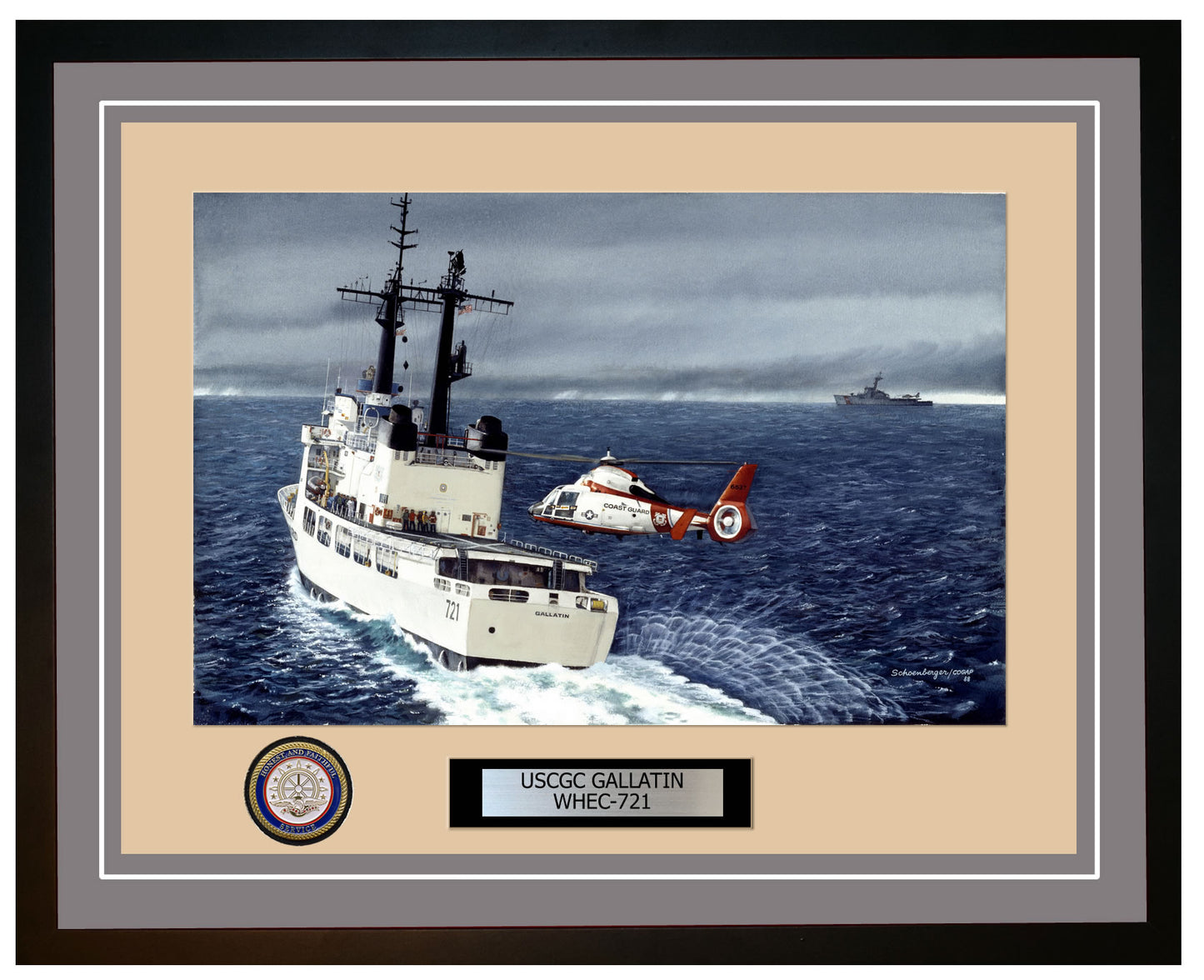 USCGC GALLATIN WHEC 721 Framed Coast Guard Ship Photo Grey 261WHEC721