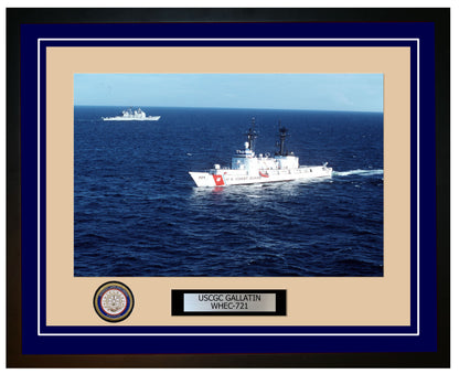 USCGC GALLATIN WHEC 721 Framed Coast Guard Ship Photo Blue 262WHEC721