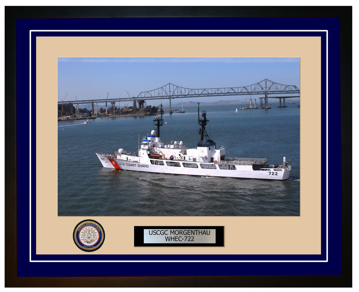 USCGC MORGENTHAU WHEC 722 Framed Coast Guard Ship Photo Blue 263WHEC722