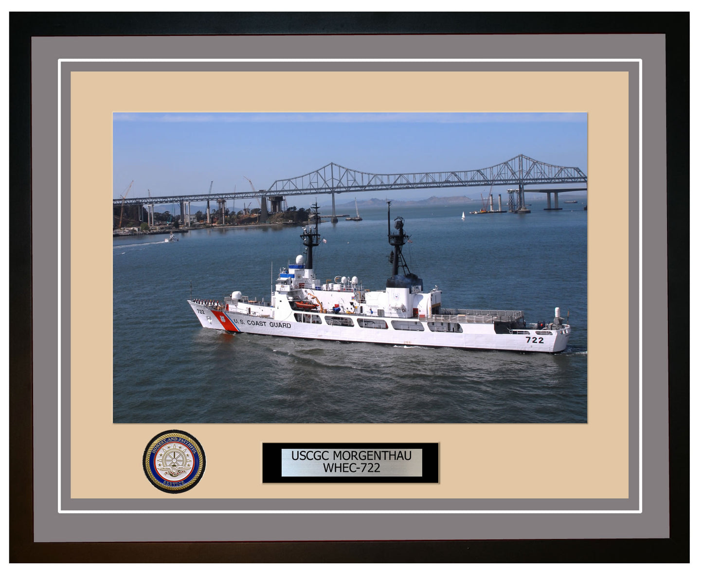 USCGC MORGENTHAU WHEC 722 Framed Coast Guard Ship Photo Grey 263WHEC722