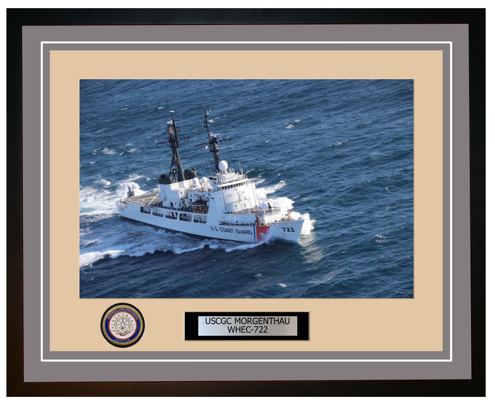 USCGC MORGENTHAU WHEC 722 Framed Coast Guard Ship Photo Grey 264WHEC722