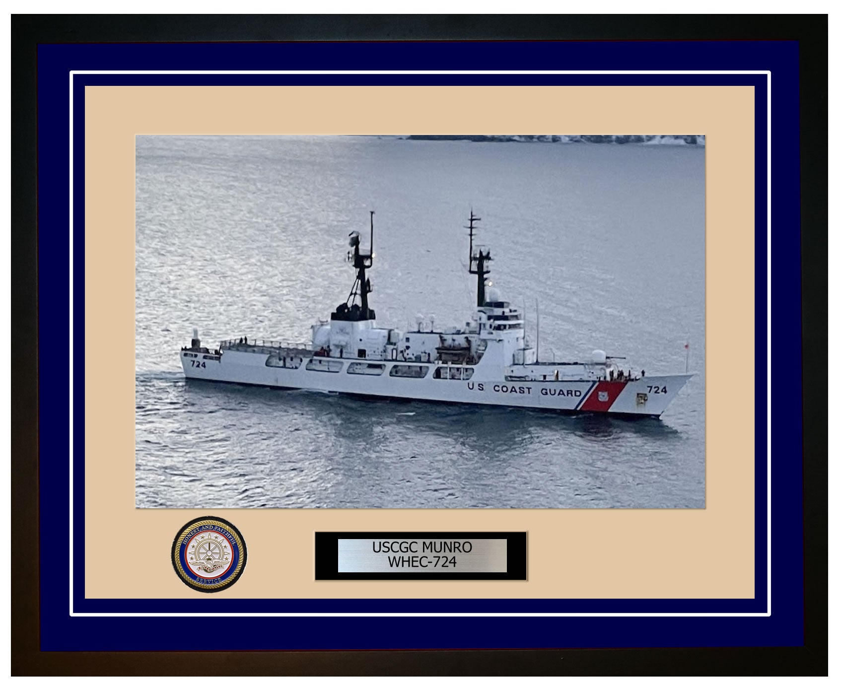 USCGC MUNRO WHEC 724 Framed Coast Guard Ship Photo Blue 266WHEC724