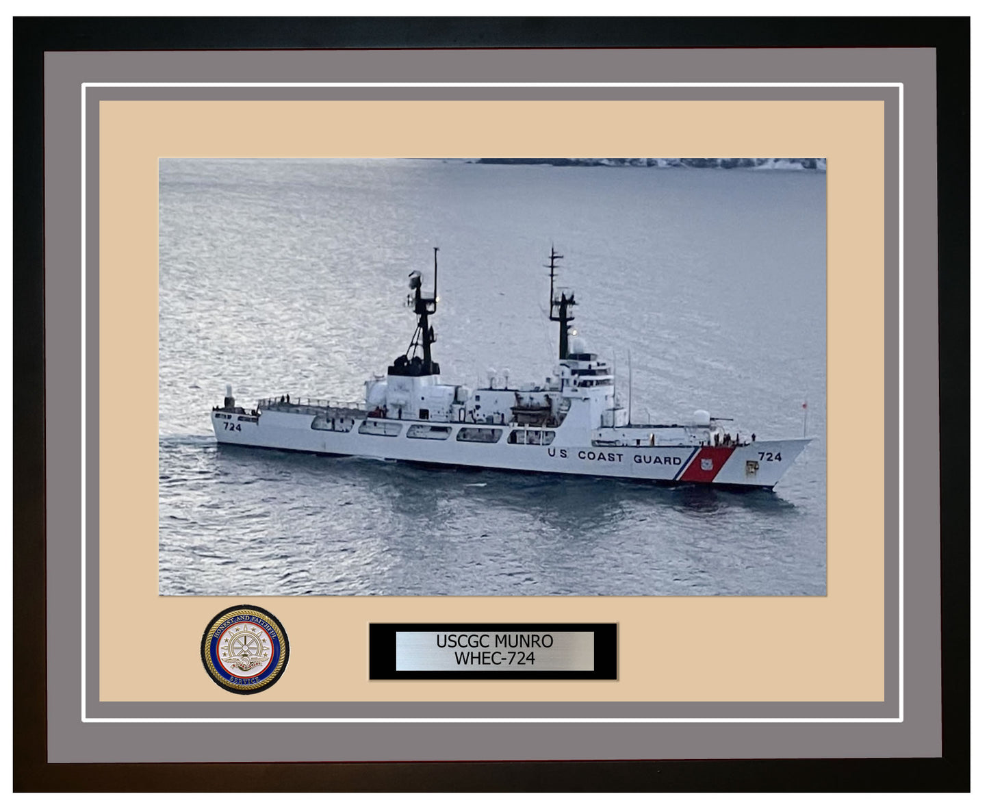 USCGC MUNRO WHEC 724 Framed Coast Guard Ship Photo Grey 266WHEC724