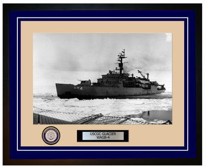 USCGC GLACIER WAGB 4 Framed Coast Guard Ship Photo Blue 292WAGB4