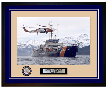 USCGC IRONWOOD WLB 297 Framed Coast Guard Ship Photo Blue 37WLB297