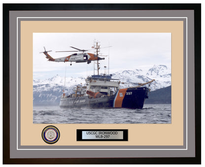 USCGC IRONWOOD WLB 297 Framed Coast Guard Ship Photo Grey 37WLB297