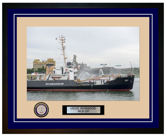 USCGC IRONWOOD WLB 297 Framed Coast Guard Ship Photo Blue 38WLB297