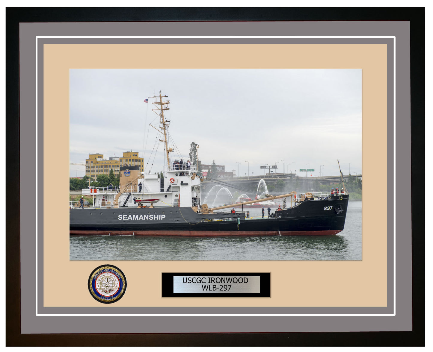 USCGC IRONWOOD WLB 297 Framed Coast Guard Ship Photo Grey 38WLB297