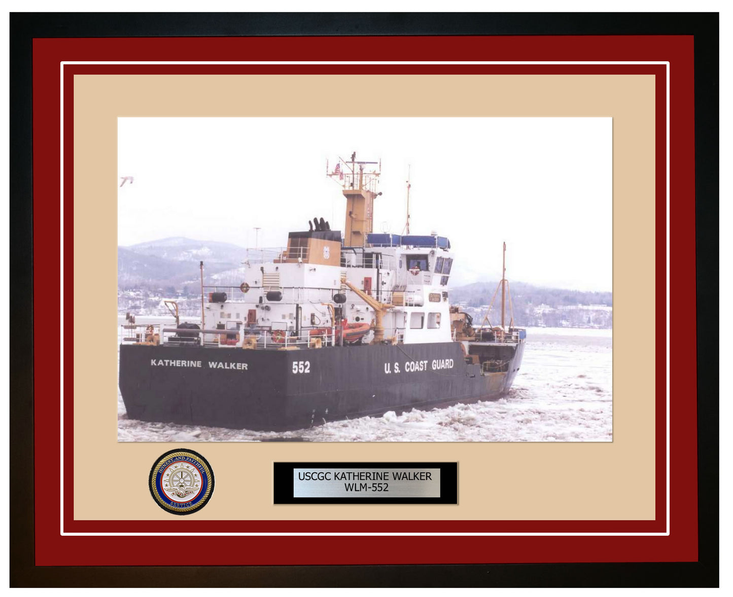 USCGC KATHERINE WALKER WLM 552 Framed Coast Guard Ship Photo Burgundy 44WLM552