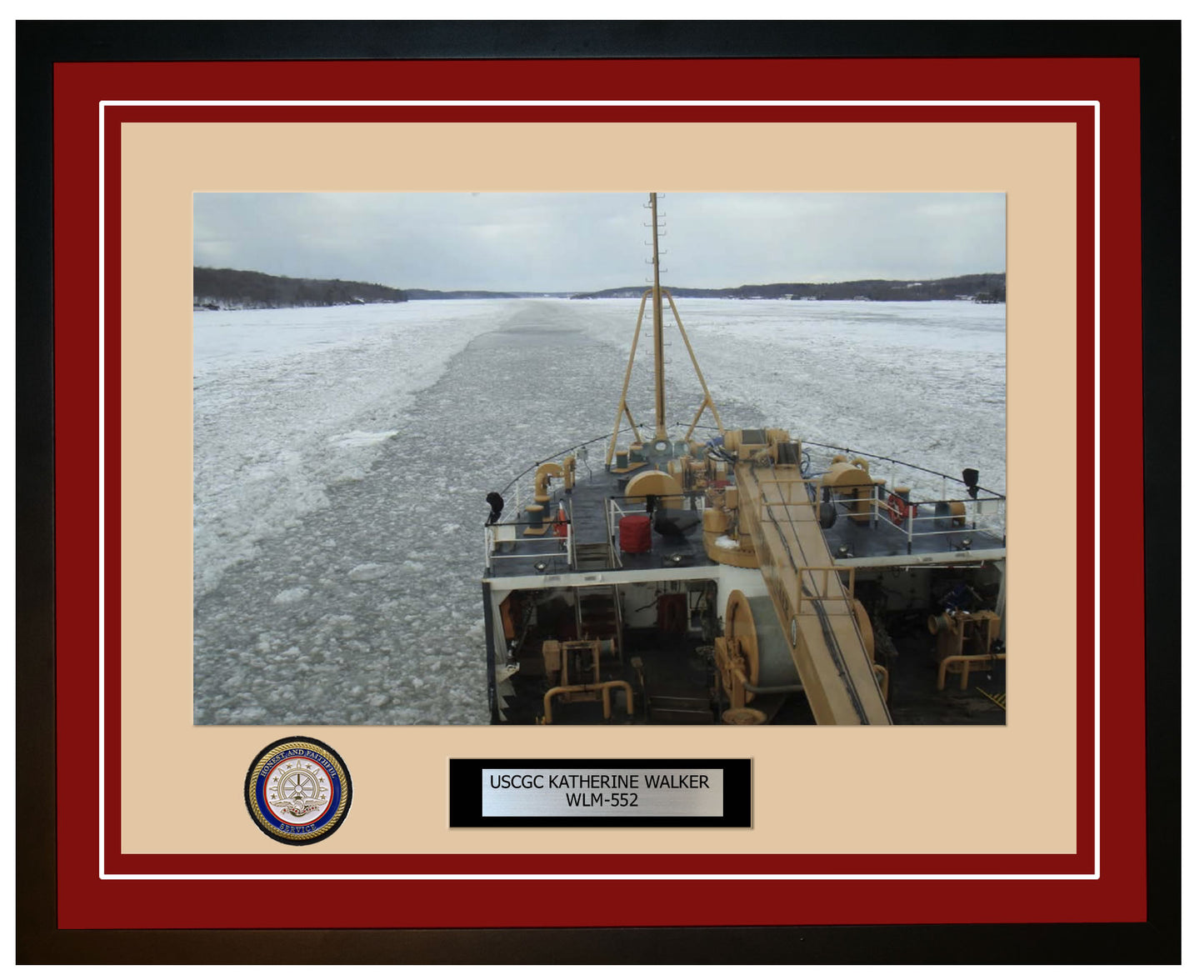 USCGC KATHERINE WALKER WLM 552 Framed Coast Guard Ship Photo Burgundy 45WLM552