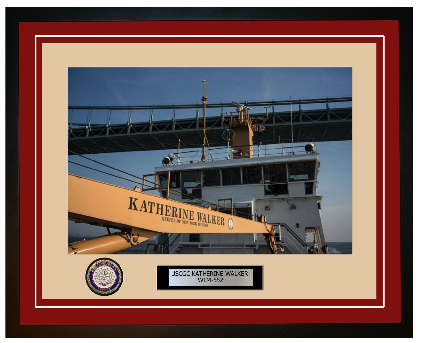 USCGC KATHERINE WALKER WLM 552 Framed Coast Guard Ship Photo Burgundy 46WLM552