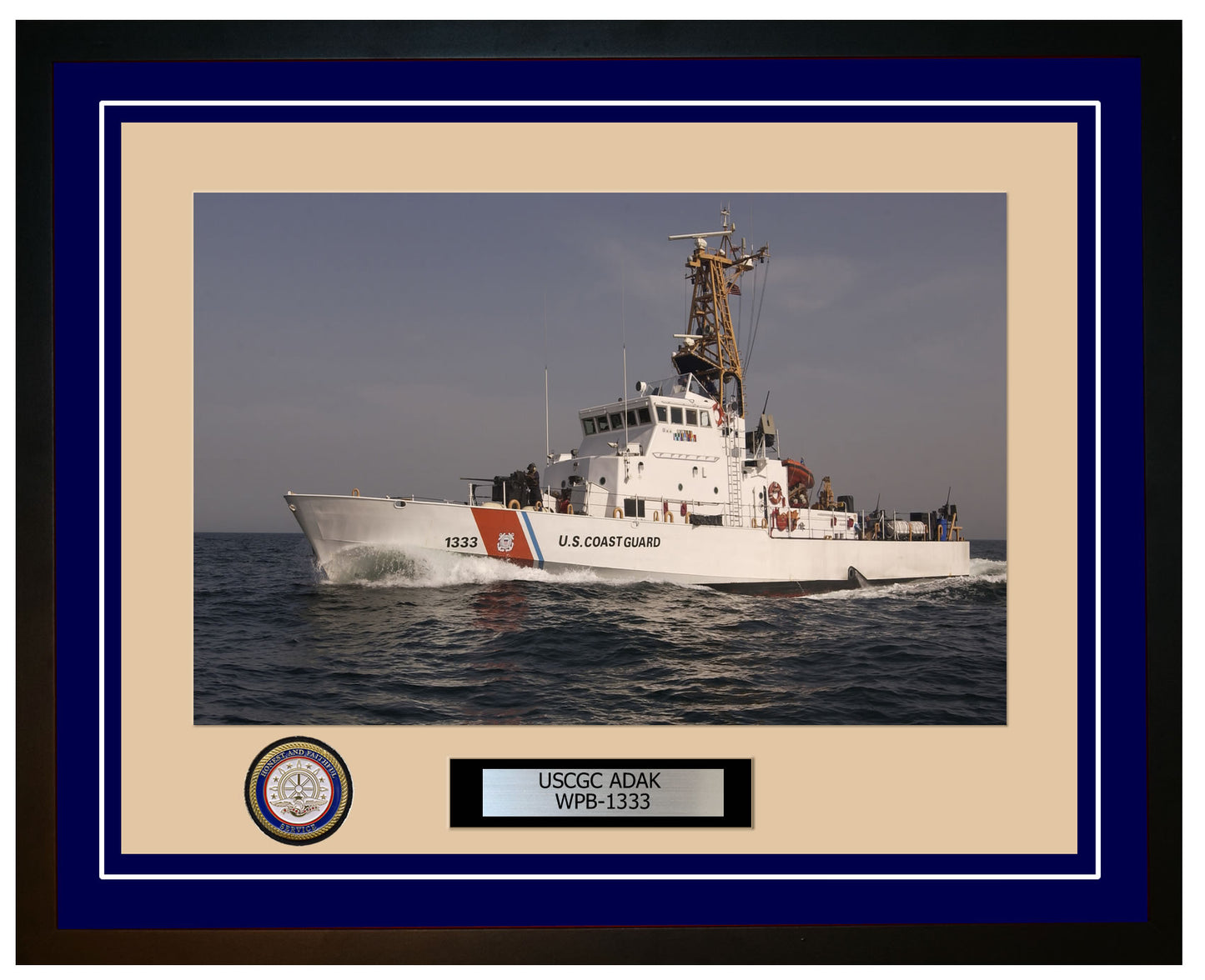 USCGC ADAK WPB 1333 Framed Coast Guard Ship Photo Blue 4WPB1333