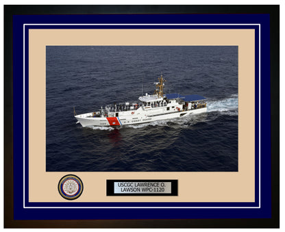 USCGC LAWRENCE O. LAWSON WPC 1120 Framed Coast Guard Ship Photo Blue 53WPC1120