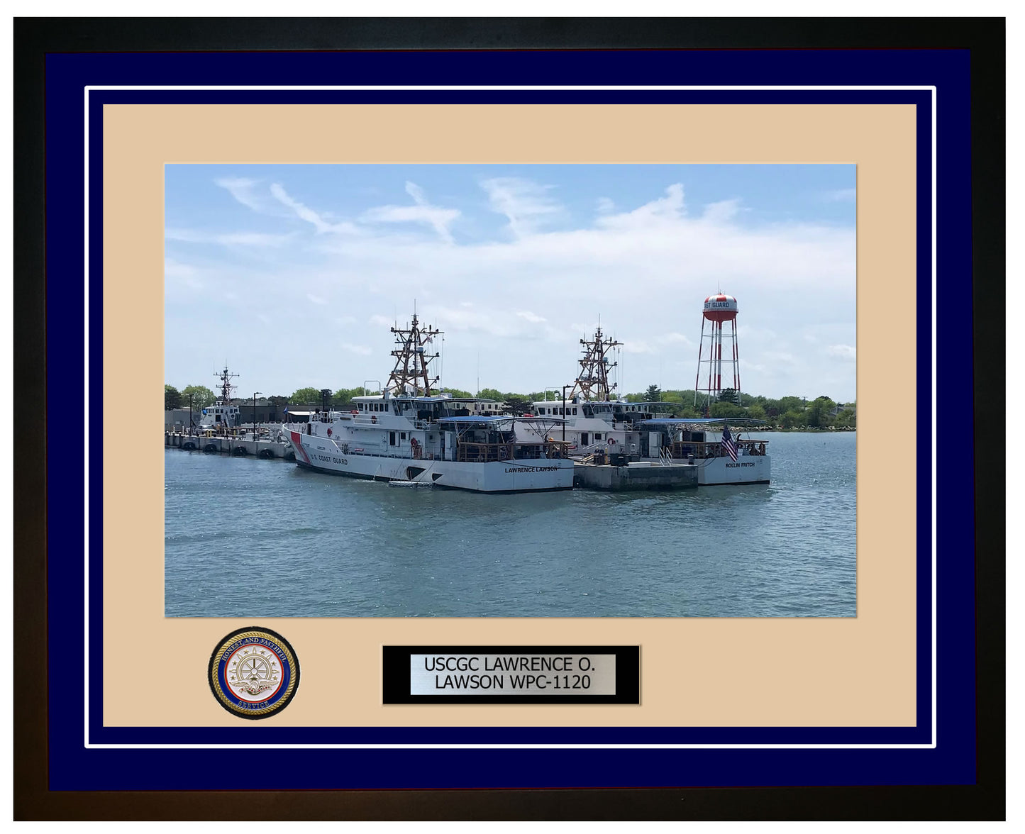 USCGC LAWRENCE O. LAWSON WPC 1120 Framed Coast Guard Ship Photo Blue 54WPC1120