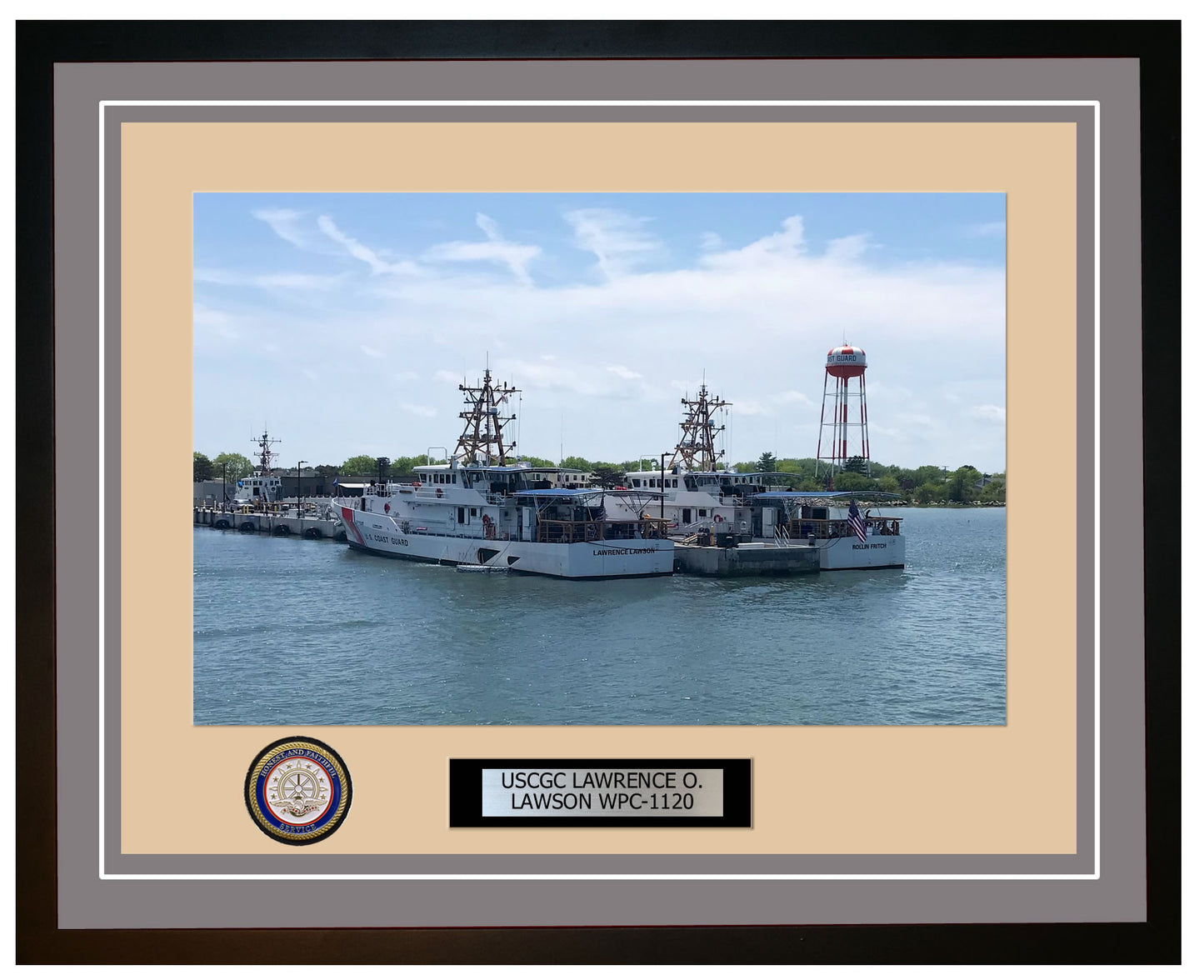 USCGC LAWRENCE O. LAWSON WPC 1120 Framed Coast Guard Ship Photo Grey 54WPC1120