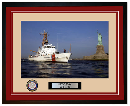 USCGC ADAK WPB 1333 Framed Coast Guard Ship Photo Burgundy 5WPB1333