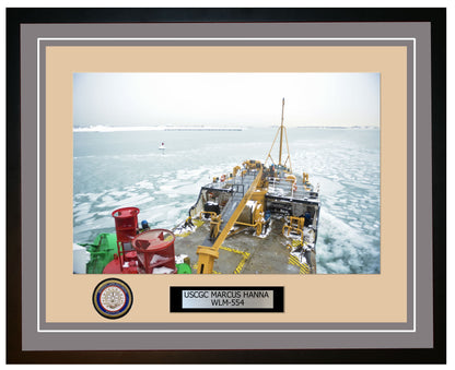 USCGC MARCUS HANNA WLM 554 Framed Coast Guard Ship Photo Grey 70WLM554