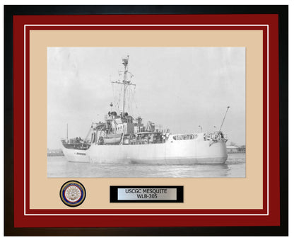 USCGC MESQUITE WLB 305 Framed Coast Guard Ship Photo Burgundy 73WLB305