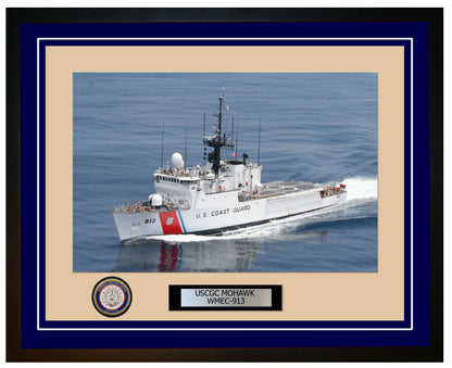 USCGC MOHAWK WMEC 913 Framed Coast Guard Ship Photo Blue 74WMEC913