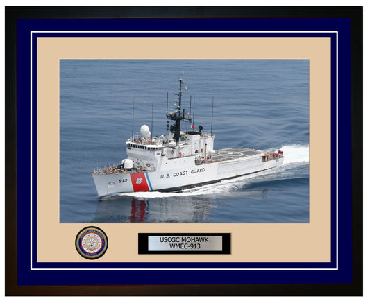 USCGC MOHAWK WMEC 913 Framed Coast Guard Ship Photo Blue 74WMEC913