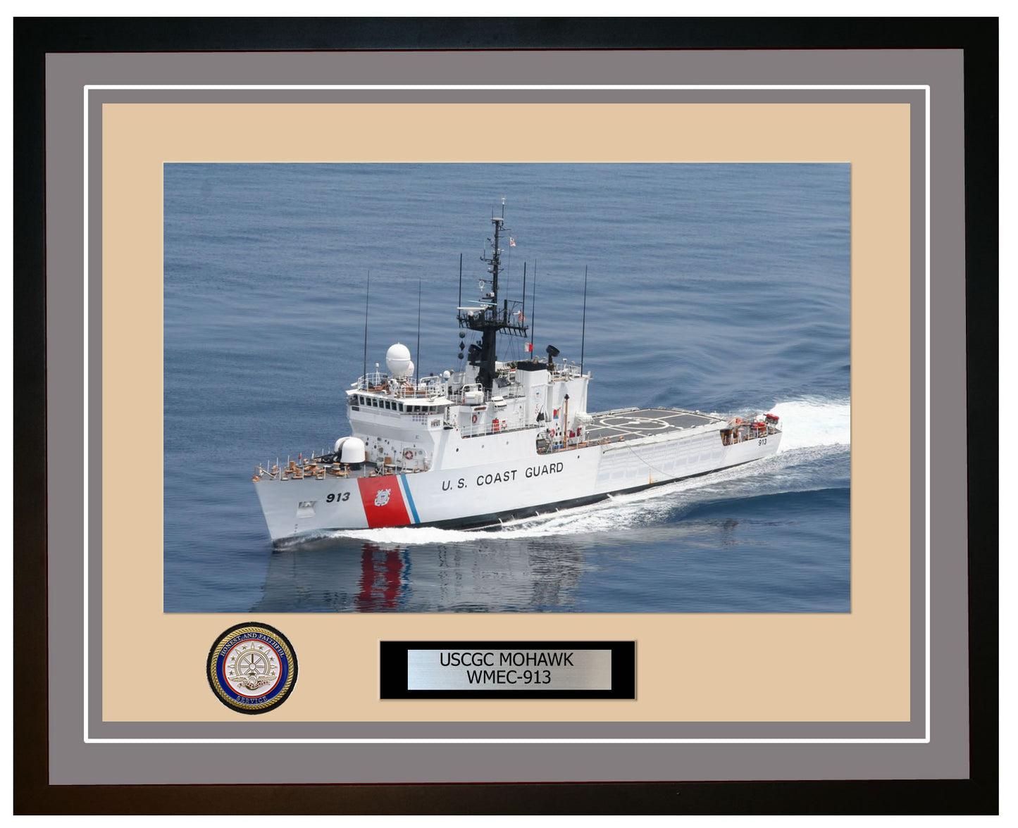 USCGC MOHAWK WMEC 913 Framed Coast Guard Ship Photo Grey 74WMEC913