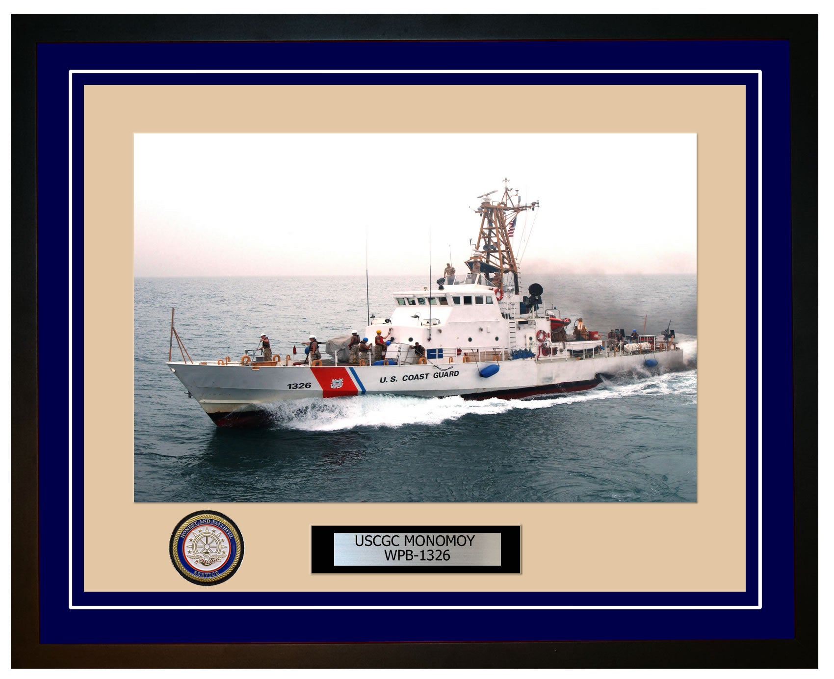 USCGC MONOMOY WPB 1326 Framed Coast Guard Ship Photo Blue 75WPB1326