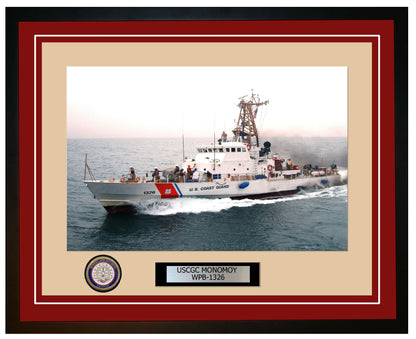 USCGC MONOMOY WPB 1326 Framed Coast Guard Ship Photo Burgundy 75WPB1326