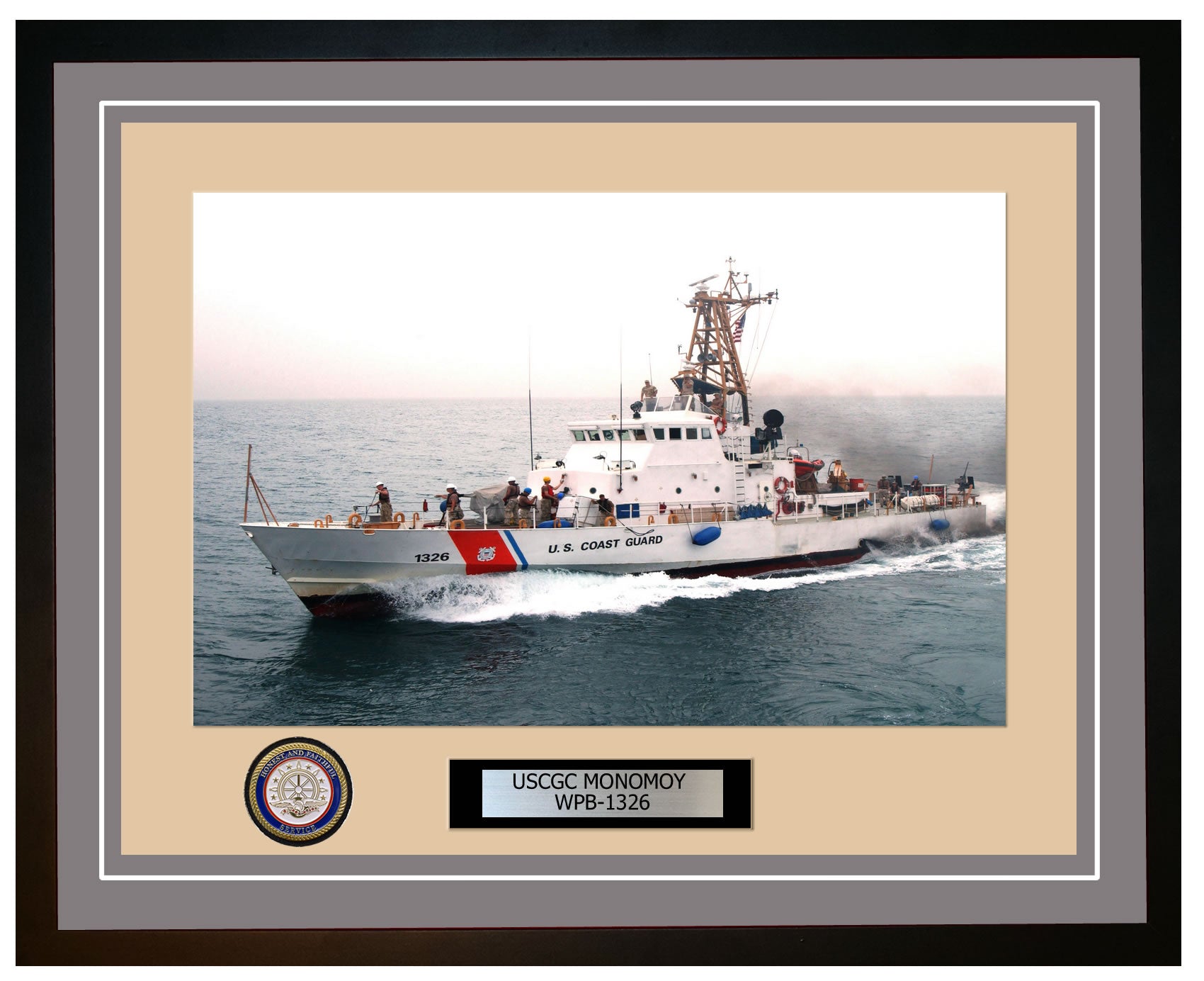 USCGC MONOMOY WPB 1326 Framed Coast Guard Ship Photo Grey 75WPB1326