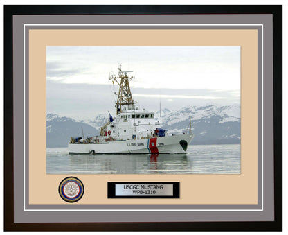 USCGC MUSTANG WPB 1310 Framed Coast Guard Ship Photo Grey 77WPB1310