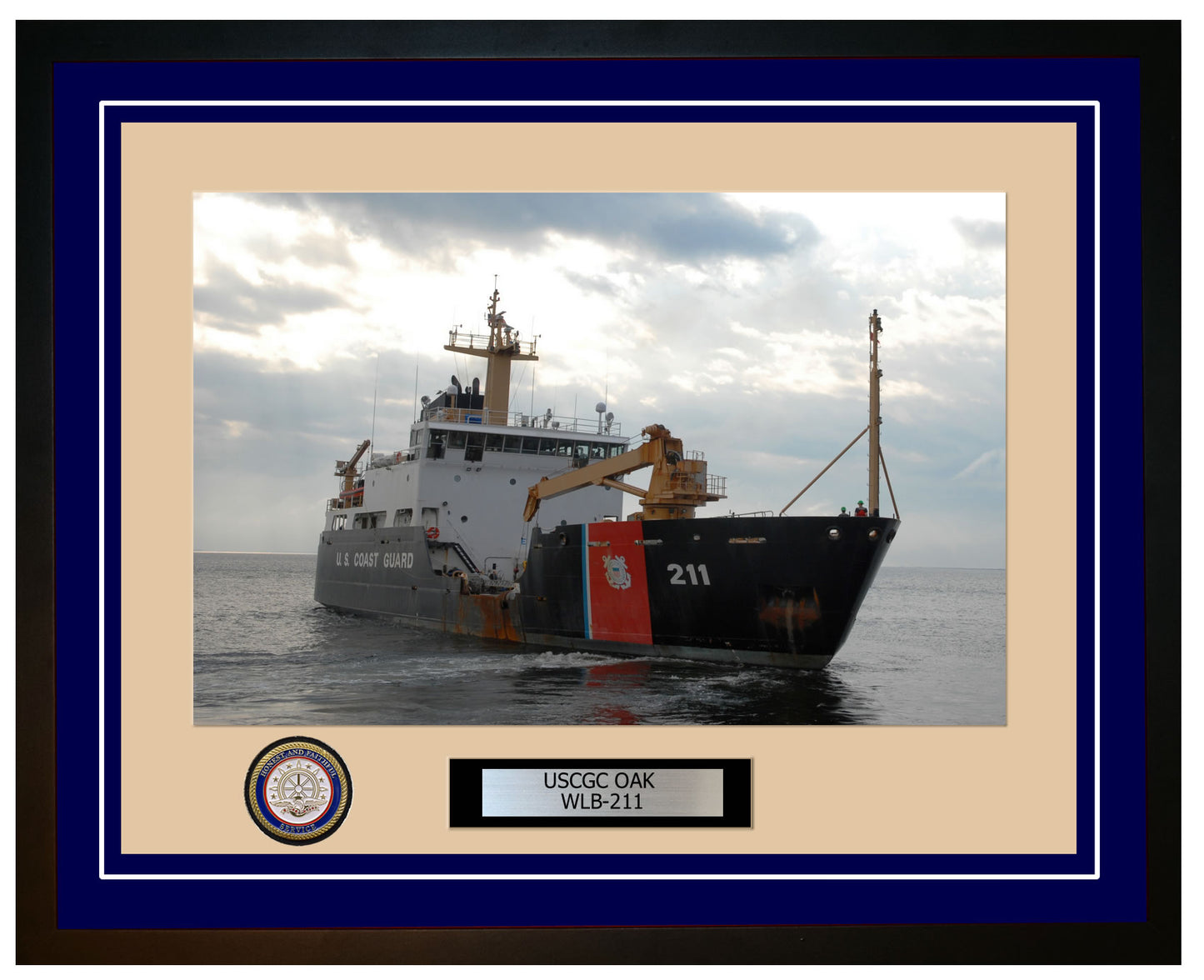 USCGC OAK WLB 211 Framed Coast Guard Ship Photo Blue 79WLB211