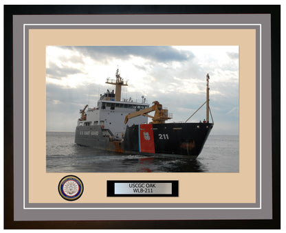 USCGC OAK WLB 211 Framed Coast Guard Ship Photo Grey 79WLB211