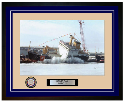 USCGC OAK WLB 211 Framed Coast Guard Ship Photo Blue 80WLB211