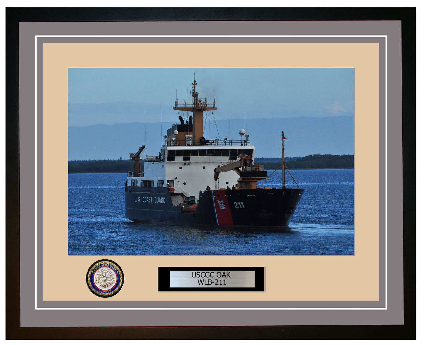 USCGC OAK WLB 211 Framed Coast Guard Ship Photo Grey 81WLB211