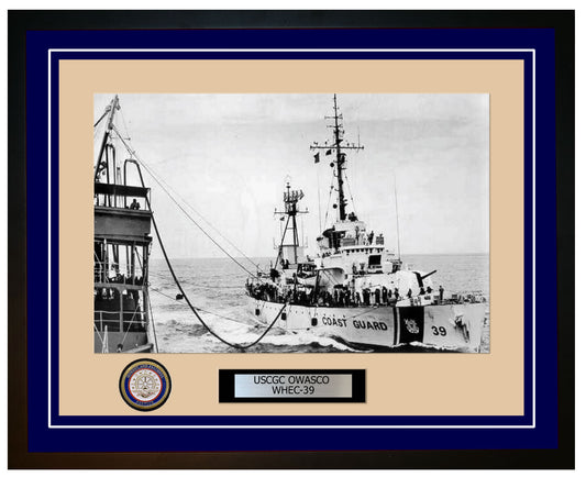 USCGC OWASCO WHEC 39 Framed Coast Guard Ship Photo Blue 82WHEC39