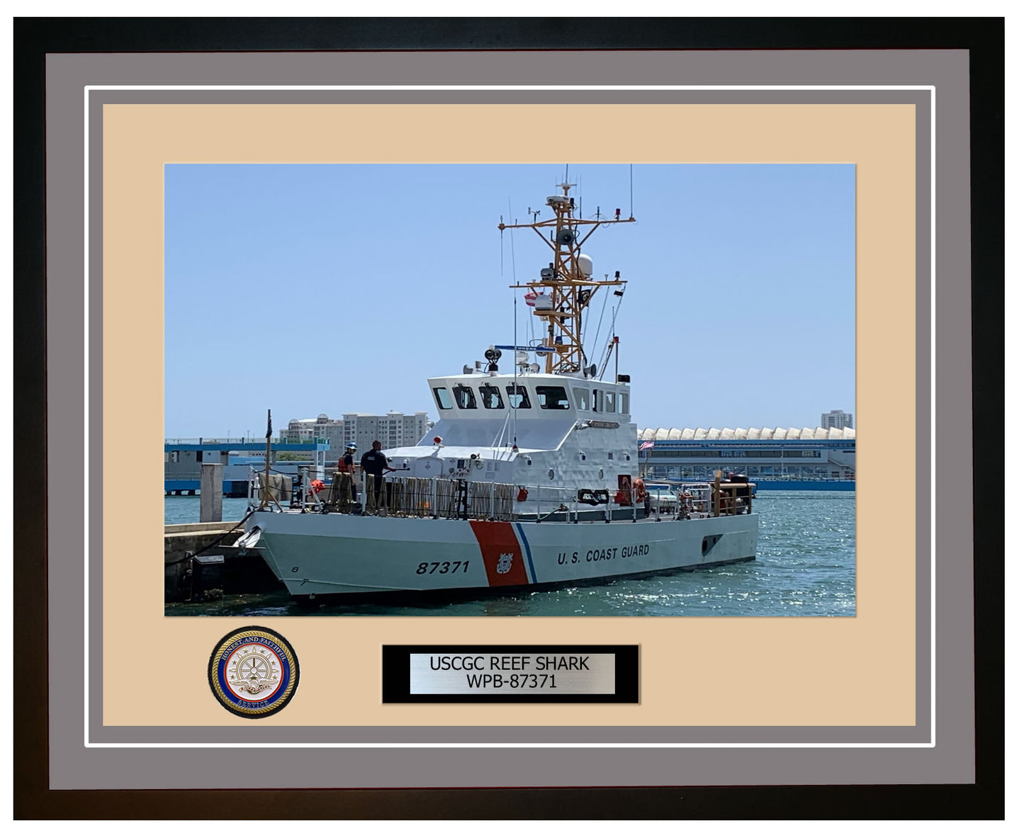 USCGC REEF SHARK WPB 87371 Framed Coast Guard Ship Photo Grey 84WPB87371