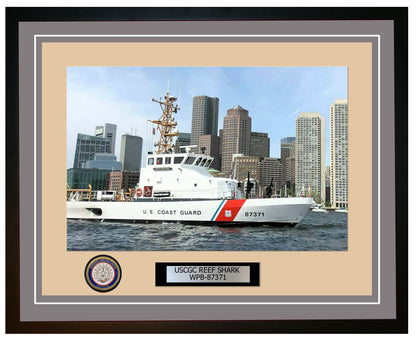 USCGC REEF SHARK WPB 87371 Framed Coast Guard Ship Photo Grey 85WPB87371