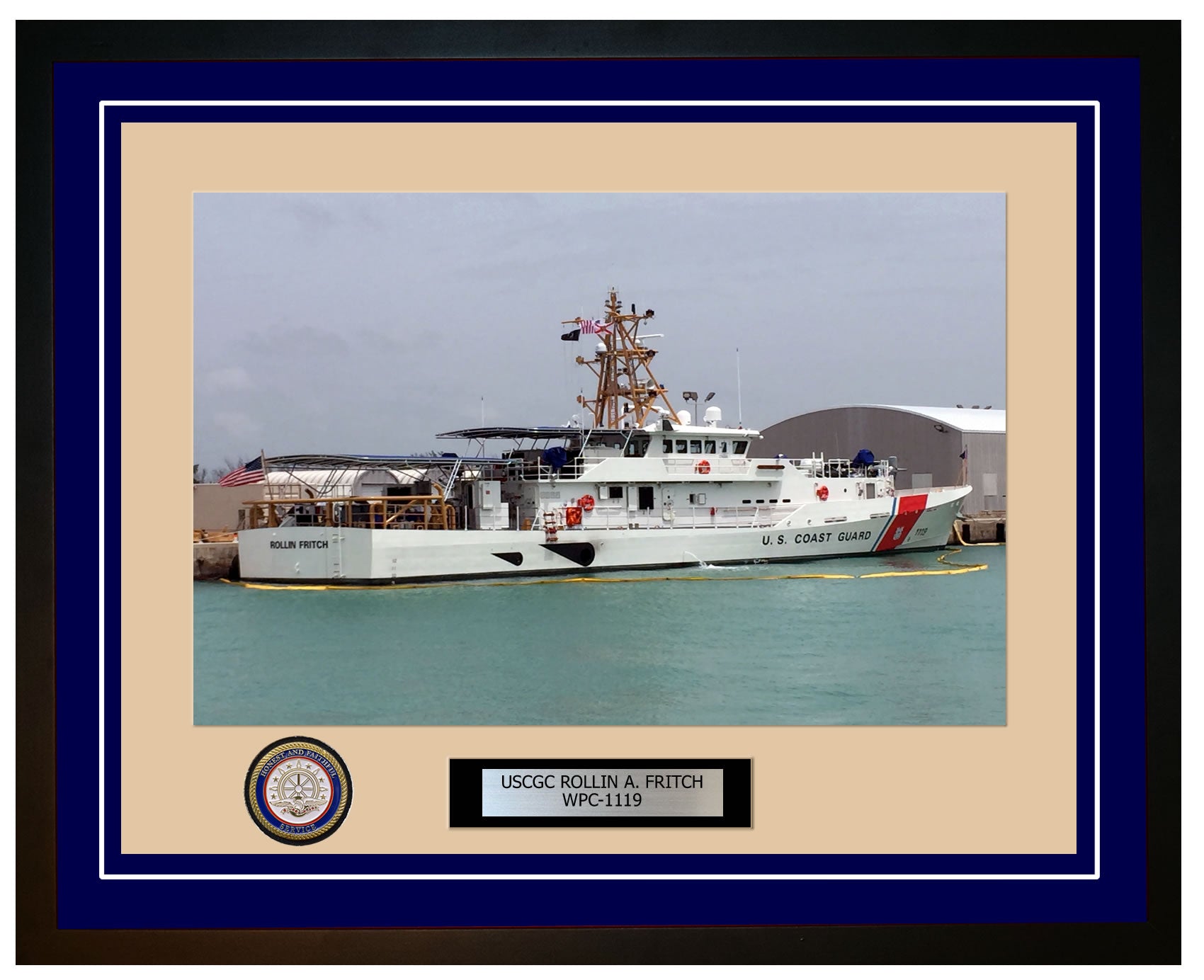 USCGC ROLLIN A. FRITCH WPC 1119 Framed Coast Guard Ship Photo Blue 88WPC1119