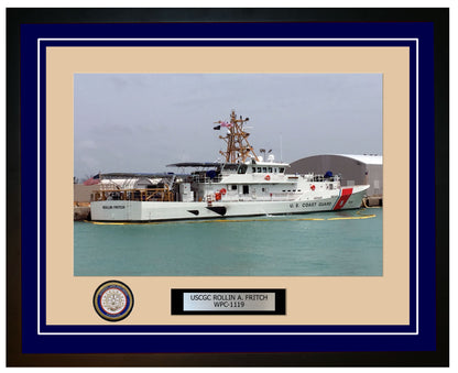 USCGC ROLLIN A. FRITCH WPC 1119 Framed Coast Guard Ship Photo Blue 88WPC1119