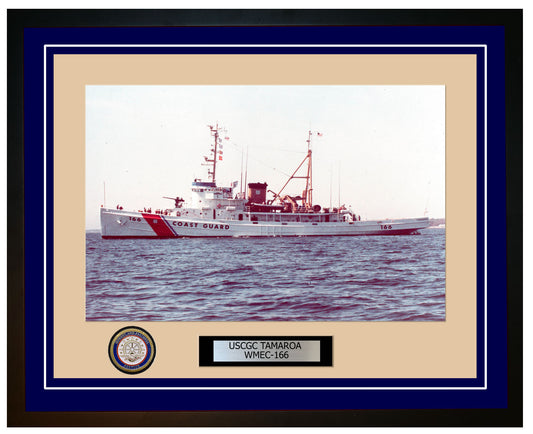 USCGC TAMAROA WMEC 166 Framed Coast Guard Ship Photo Blue 93WMEC166